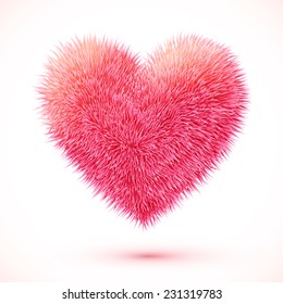 Red fluffy vector heart