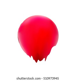 Red fluid abstract shape on an isolated background