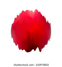 Red fluid abstract shape on an isolated background