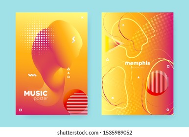 Red Fluid Brochure. Bright Vector Hipster Pattern. Orange Liquid Shape. Modern Memphis Illustration. Sun Fluid Gradient. Trendy Hipster Cover. Autumn Wave Design. Yellow Fluid Background.