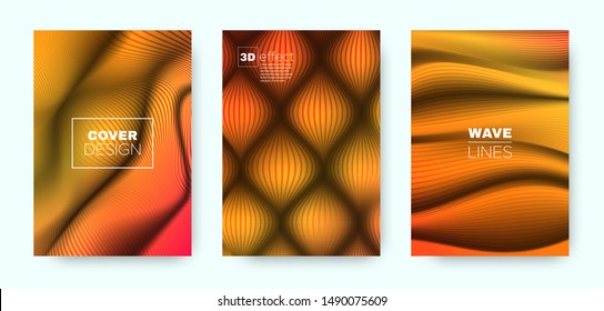 Red Fluid Cover. Red Vector Poster. Movement Distorted Texture. Neon 3d Brochure. Fluid Lines Pattern. Multicolor Dynamic Cover. Vector Poster. 3d Fluid Background.