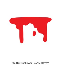 red fluid dripping element on white