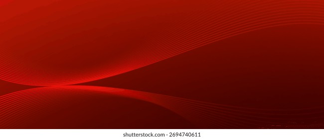 Red fluid futuristic wave lines