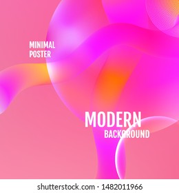 Red Fluid shapes composition. Red Minimal geometric background.