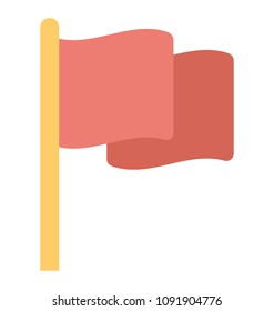 
A red fluttering flag concept of warning indication 
