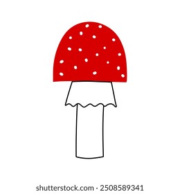 Red fly agaric icon on isolated white background. Vector illustration
