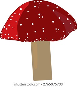 Иллюстрация вектора вектора грибов агарического красного мухи. Amanita muscaria ядовитый лесной гриб выделен на прозрачном фоне eps Векторная иллюстрация красной мухи агариновый гриб с белыми пятнами. Amanita muscaria плоская икона для осенних и природных проектов. Изолированный элемент на прозрачном фоне