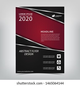 red flyer with a black overlapping combination of silver stripes