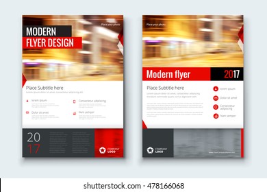 Red Flyer. Corporate Business Annual Report Brochure Flyer Design. Leaflet Cover Presentation. Flier With Abstract Geometric Background. Modern Publication Poster Magazine, Layout Template A4 