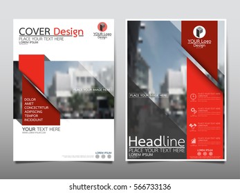 Red flyer cover business brochure vector design, Leaflet advertising abstract background, Modern poster magazine layout template, Annual report for presentation.