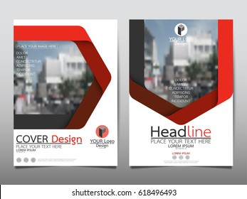 Red flyer cover business brochure vector design, Leaflet advertising abstract background, Modern poster magazine layout template, Annual report for presentation.