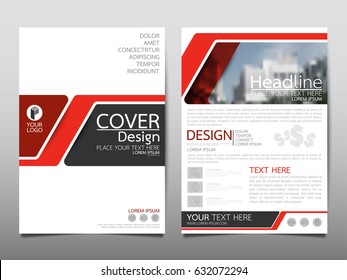 Red flyer cover business brochure vector design, Leaflet advertising abstract background, Modern poster magazine layout template, Annual report for presentation.