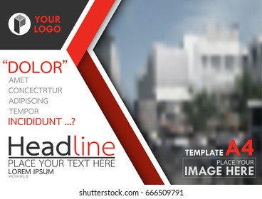 Red flyer cover business brochure vector design, Leaflet advertising abstract background, Modern poster magazine layout template, Horizontal annual report for presentation.