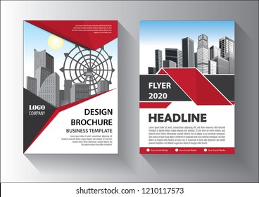 red flyer, cover, layout, brochure template for company annual report 