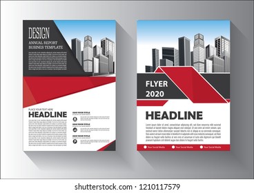 red flyer, cover, layout, brochure template for company annual report 