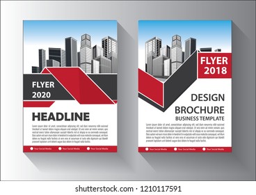red flyer, cover, layout, brochure template for company annual report 