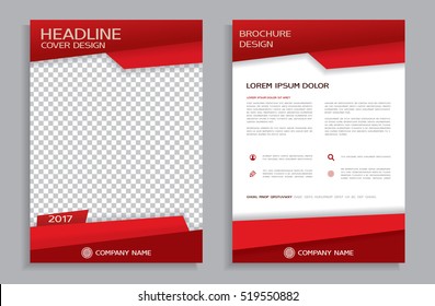 Red Flyer Design Template - Brochure - Annual Report - Cover - Booklet, Front And Back Page