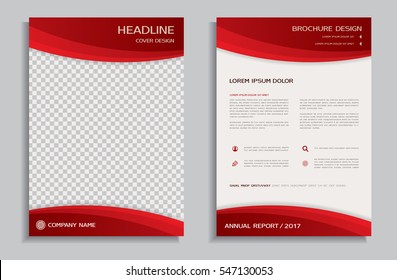 Red flyer design template - brochure, front and back page