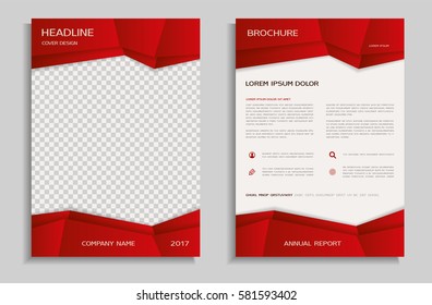 Red flyer design template - brochure, front and back page