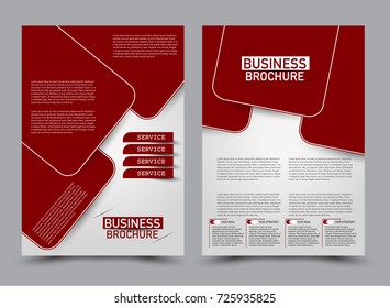 Red flyer design template. Brochure abstract background for business, education, presentation, advertisement. Corporate identity style concept. Editable vector illustration.