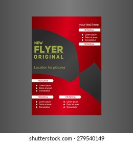 Red flyer. Designer cover. Vector.