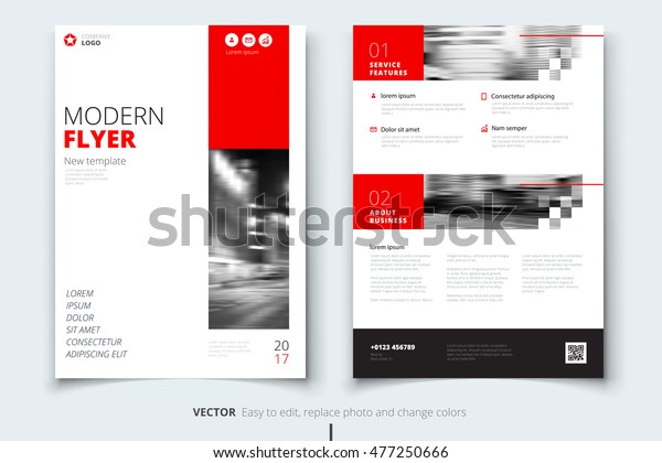 Red Flyer Modern Cover Design Corporate Stock Vector Royalty Free