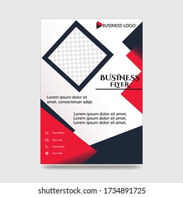 Diseño de plantilla de volante rojo. Volante Empresarial Corporativo, Folleto, Informe Anual, Catálogo, Maqueta Revista. Concepto creativo moderno de volante brillante con formas cuadradas