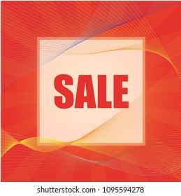 red flyer with white frame and abstract lines