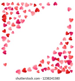 Red Hearts Falling On White Background Stock Vector (Royalty Free ...