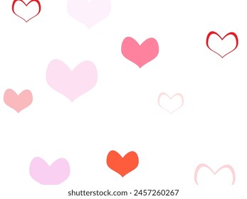 Red flying hearts bright love passion vector background. Amour icons backdrop.  Simple flying red hearts scatter for invitation card.