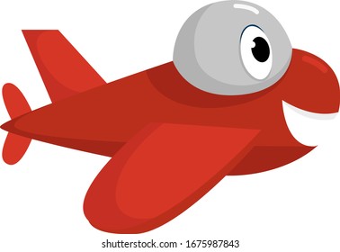Plano volante rojo, ilustración, vector sobre fondo blanco.