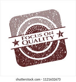 Red Focus on Quality distressed rubber texture