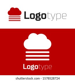 Red Fog and cloud icon isolated on white background. Logo design template element. Vector Illustration