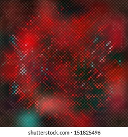 Red in fog  lights background square pixel mosaic vector 