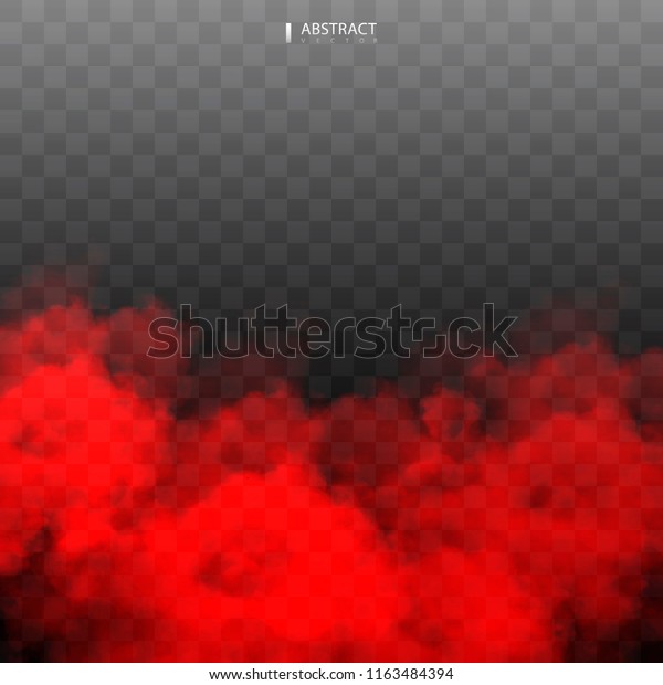赤いフォグまたは煙のカラー透明な特殊効果 霧のスモッグ背景に白いベクター雲 イラスト のベクター画像素材 ロイヤリティフリー