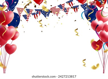 Red foil air balloons set. Collection of different bunch of heart shaped balloons. Party compositions