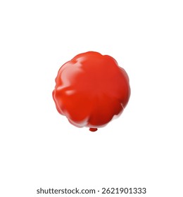 Ilustración de render de Vector de globo inflado foiled rojo. Fiesta de Festiva y decoración realista del aire del cumpleaños. Elemento de diseño 3D festivo de la celebración. Globo redondo de helio brillante para eventos de carnaval