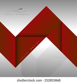 Red folded paper as page layout or design elements.