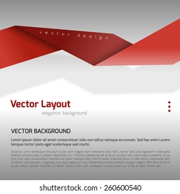 Red folded paper as page layout or design elements.