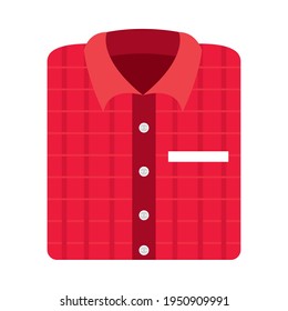 camisa roja doblada en segundo plano