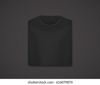 Red folded t-shirt mockup isolated.