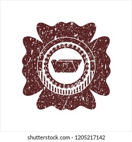 Red folder icon inside distress rubber grunge texture stamp