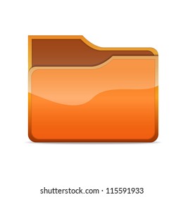 a red folder isolated on white, vector folder icon