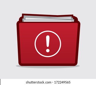 Red folder labeled as important 