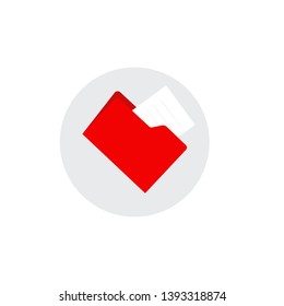 red Folder vector, Digital marketing flat design icon -