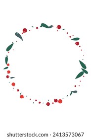 Red Foliage Background White Vector. Berries Realistic Set. Pink Leaves Paper. Simple Card. Leaf Decoration.