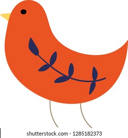 red folk bird