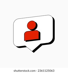 red Followers account logo icon pop up vector