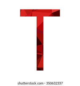 Red font geometric triangle