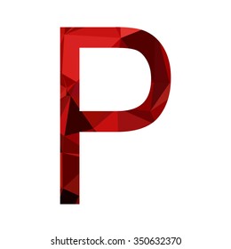 Red font geometric triangle